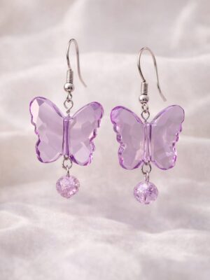 Lavender Butterfly Earrings - Moonlit Lavender Flutter