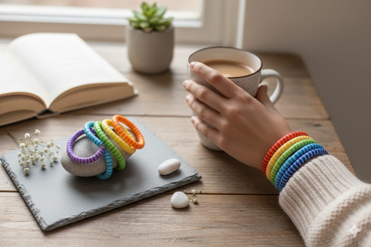 Rainbow Stack Bracelet set - boho summer bracelet