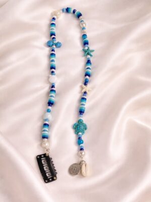 Beaded hear extension blue ocean theme with shell and starfish charms
