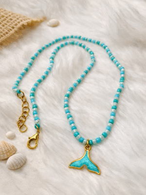 Mermaid Tail Necklace - Turquoise Blue Ocean Inspired Jewelry