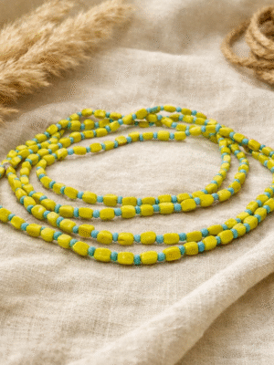 Yellow Beaded Necklace Sunlit Lagoon - Handmade Jewelry